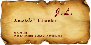 Jaczkó Liander névjegykártya